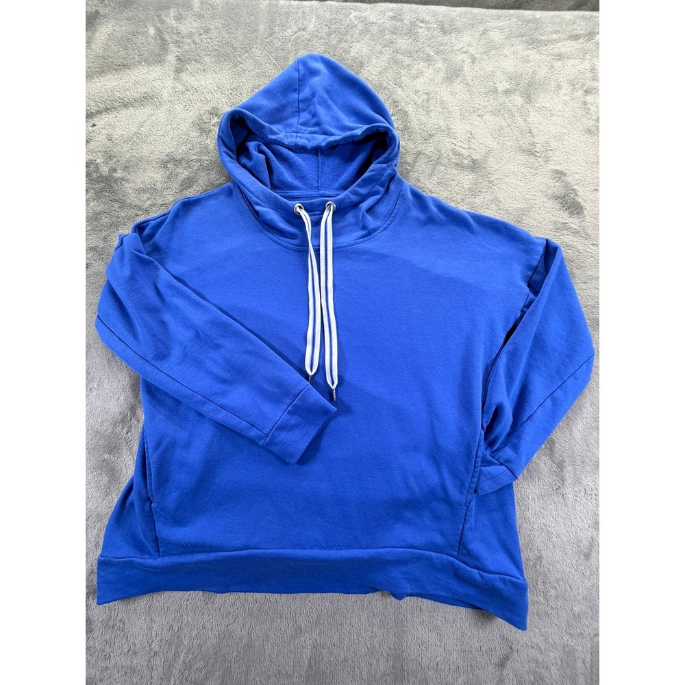 Xersion Womens XL Royal Blue Pullover Hoodie Relaxed Fit Drawstring Sweatshirt